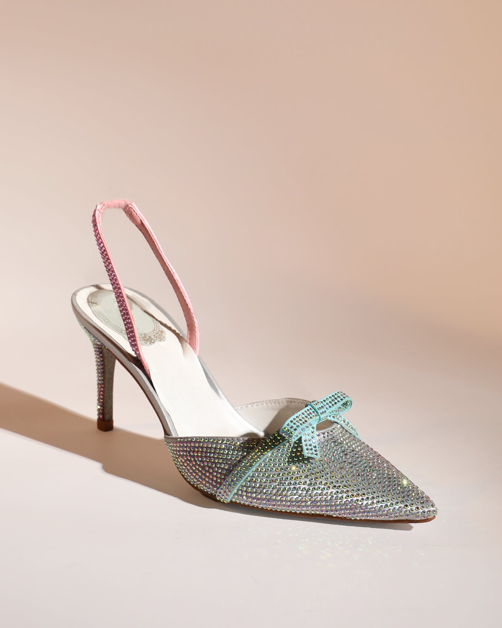 Easton Rhinestone Slingback Pumps In Silver