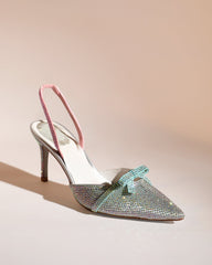 Easton Rhinestone Slingback Pumps In Silver