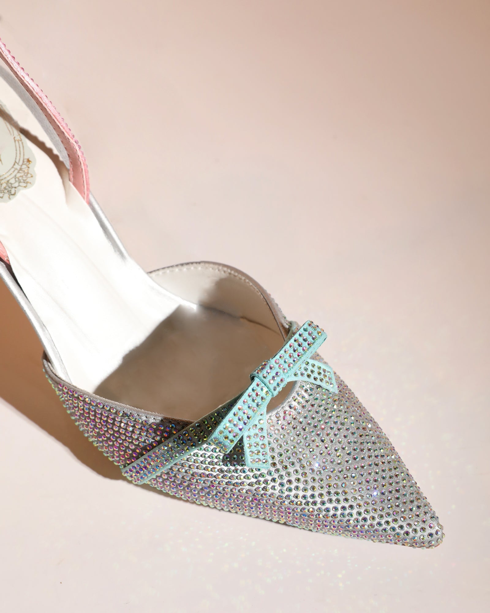 Easton Rhinestone Slingback Pumps In Silver