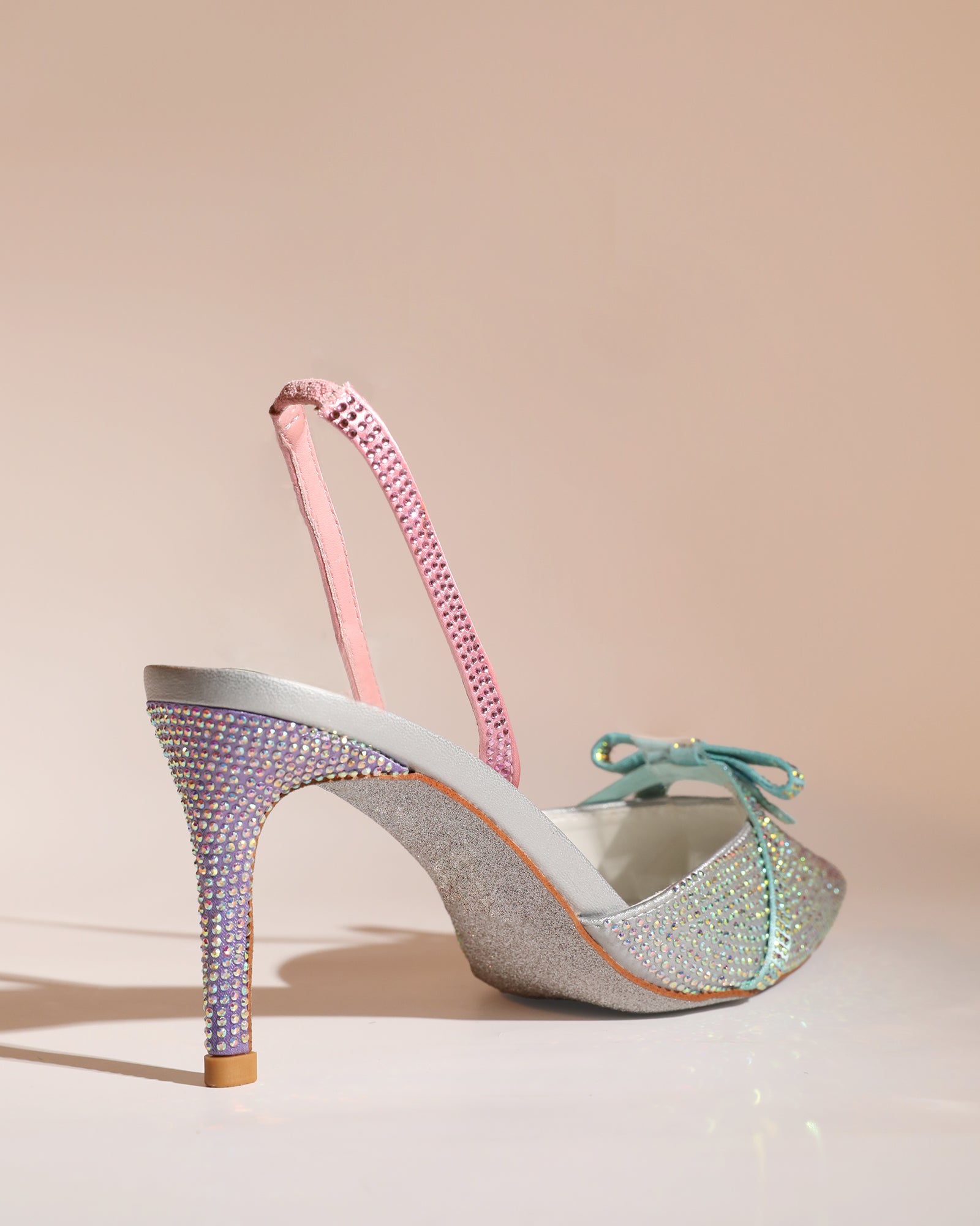 Easton Rhinestone Slingback Pumps In Silver