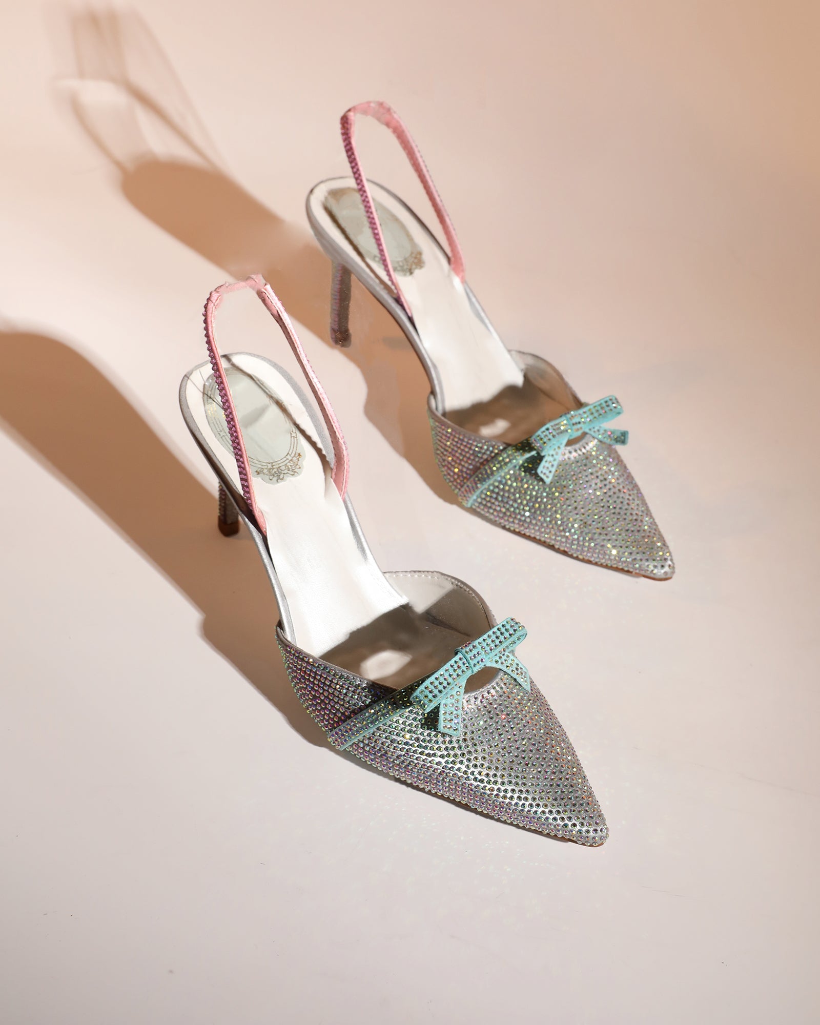 Easton Rhinestone Slingback Pumps In Silver