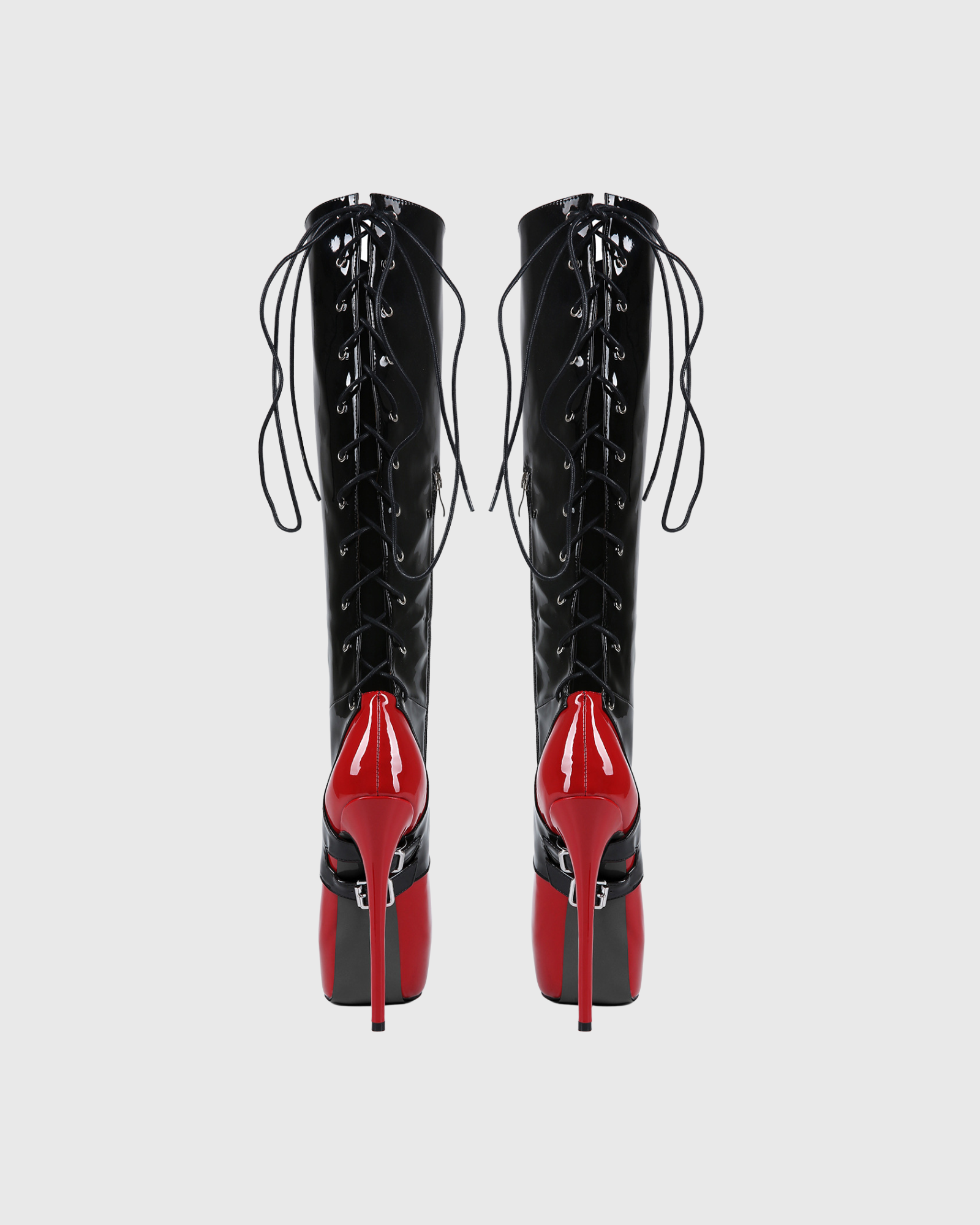 Eavan Splicing Platform Lace Up Boots