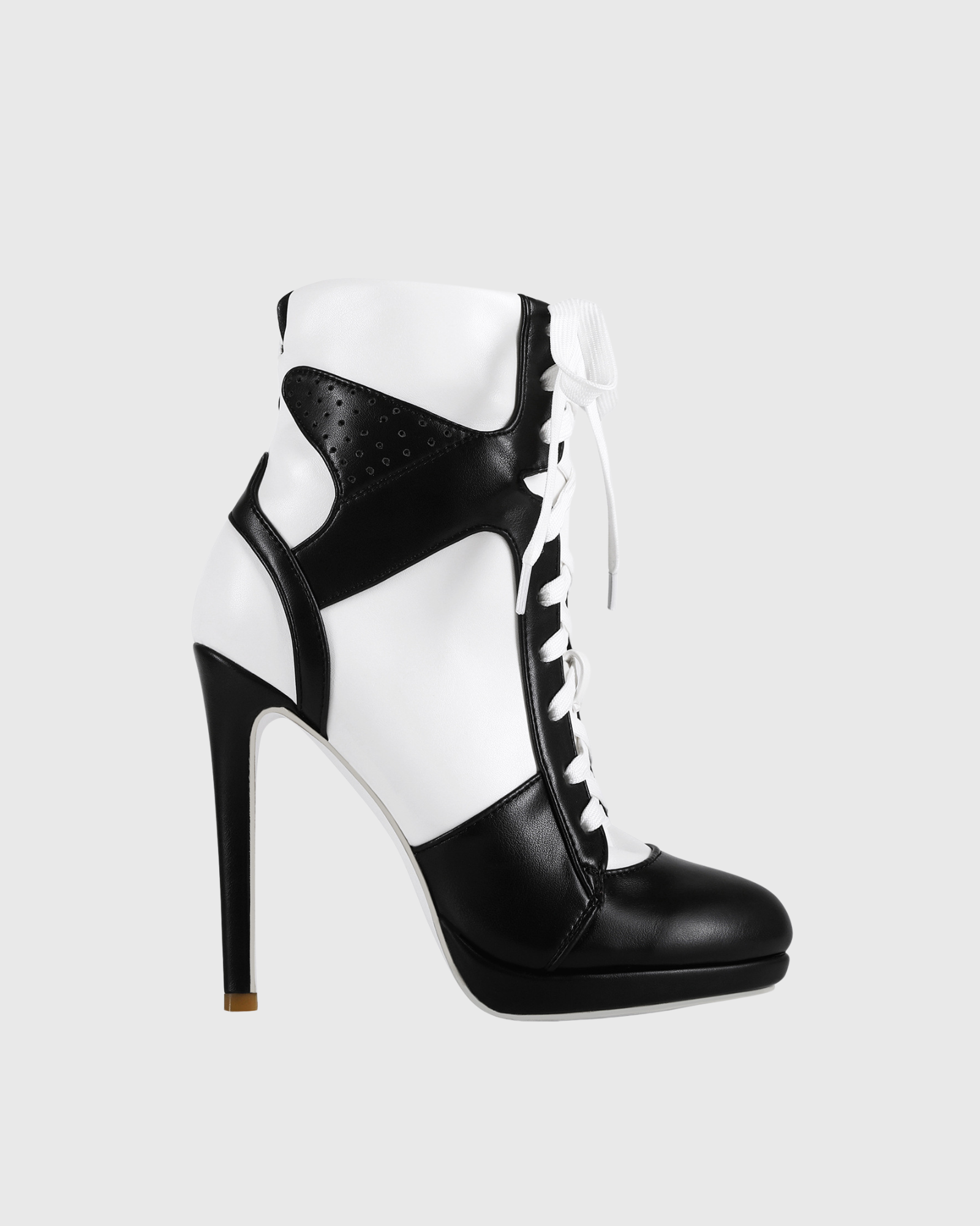 Ebba Splicing Lace Up Ankle Boots