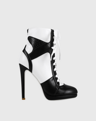 Ebba Splicing Lace Up Ankle Boots