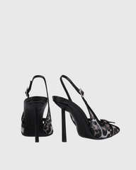 Egypt Leopard Print Mesh Pumps In Black