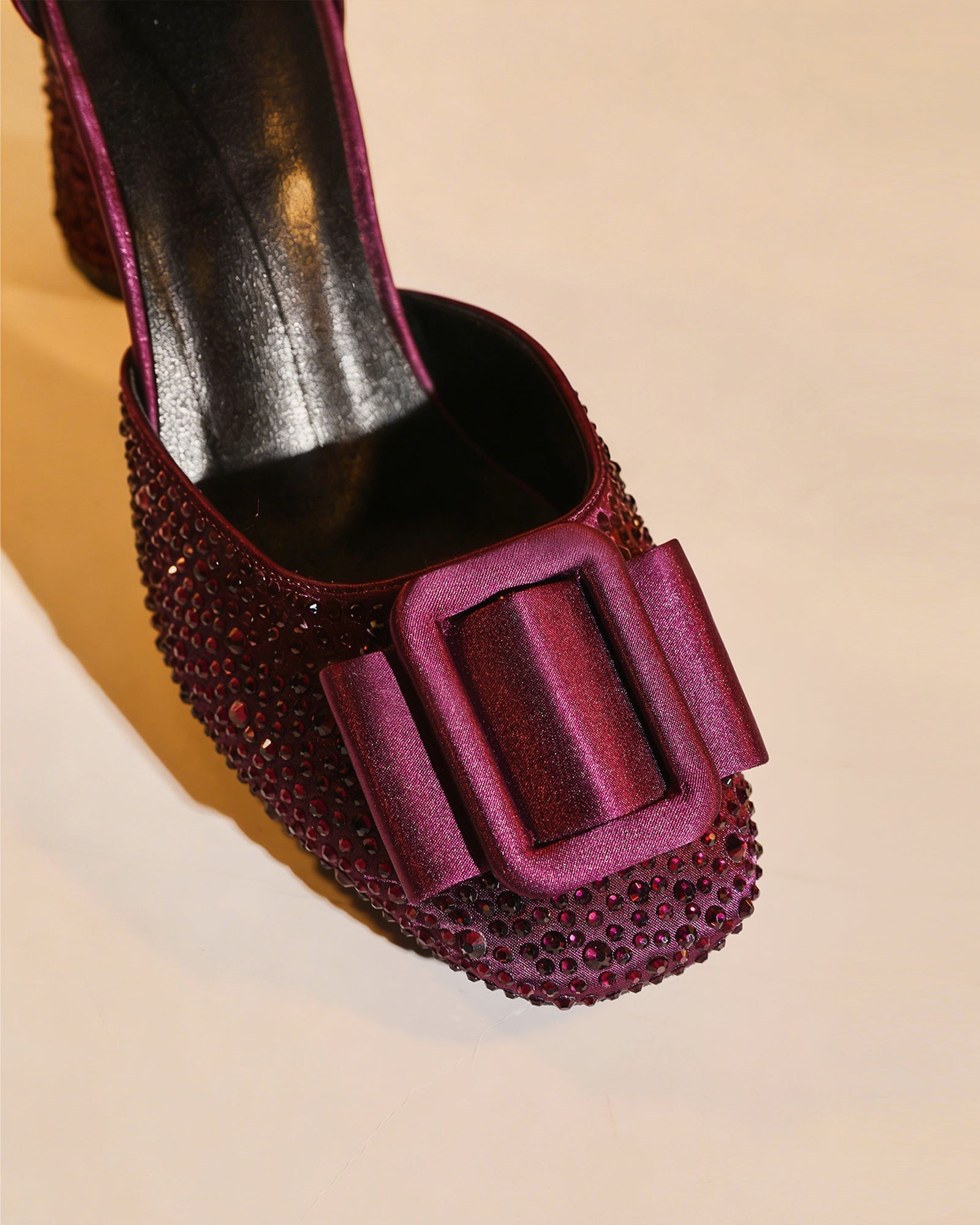 Elen Rhinestone Buckle Pumps In Wine