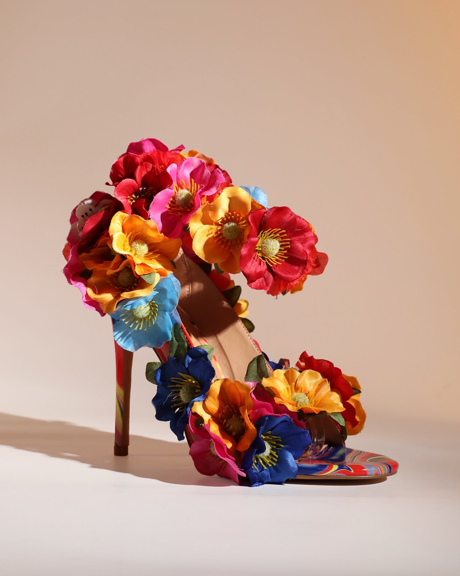 Fadwa 3D Flower Sandals In Multicolor