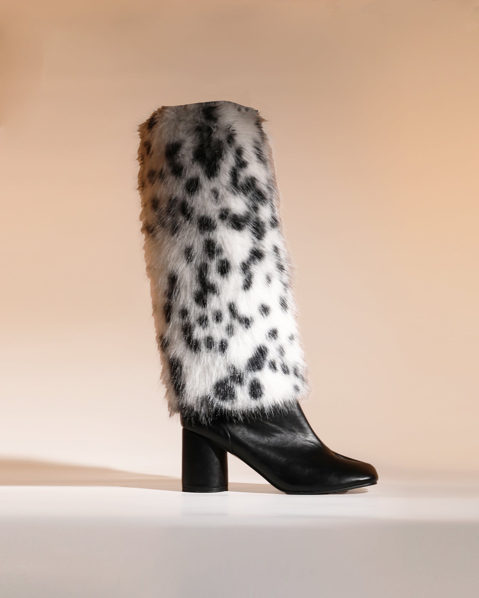 Faux Fur Boot Covers In Snow Leopard