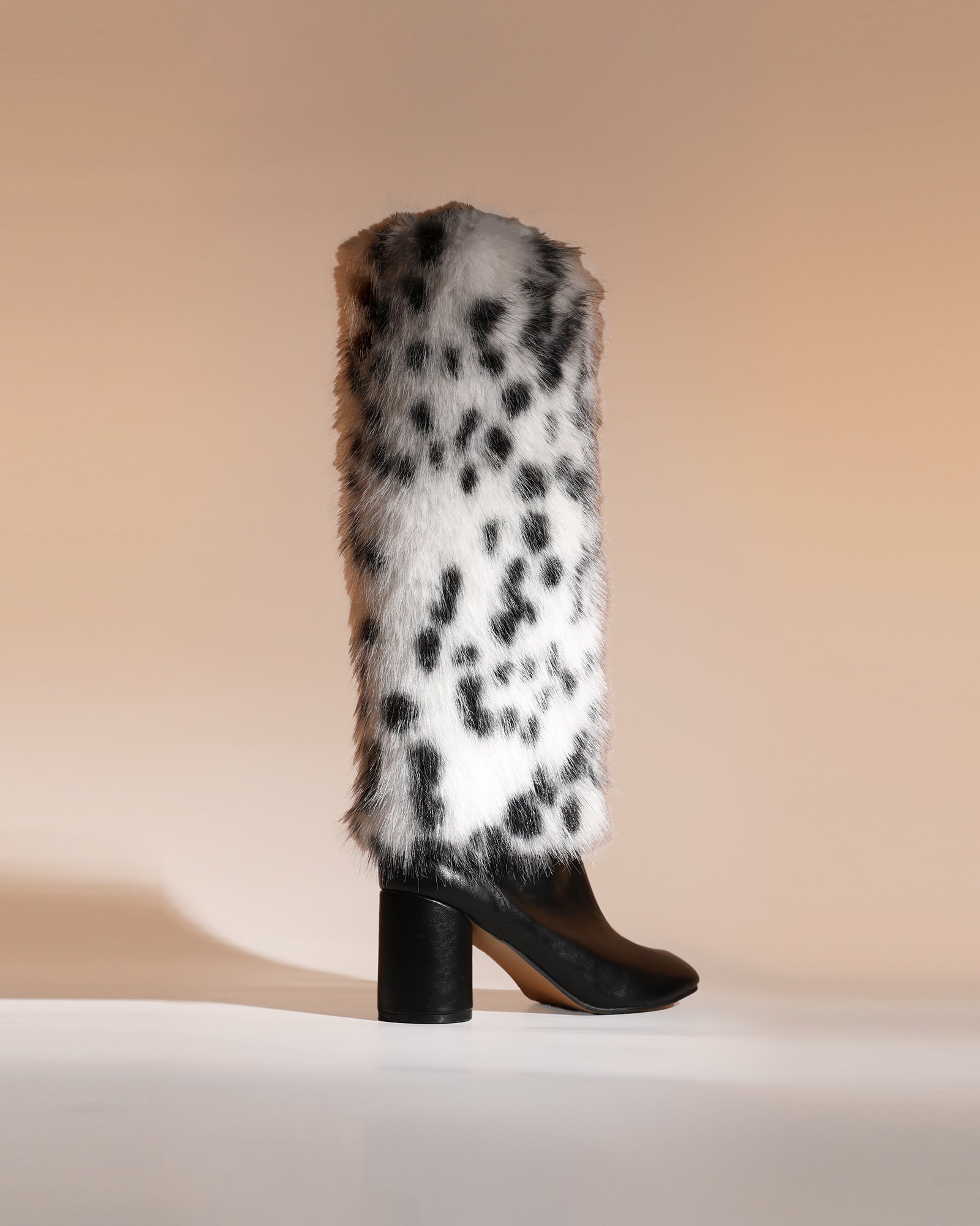Faux Fur Boot Covers In Snow Leopard