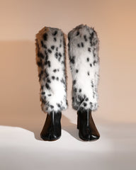 Faux Fur Boot Covers In Snow Leopard