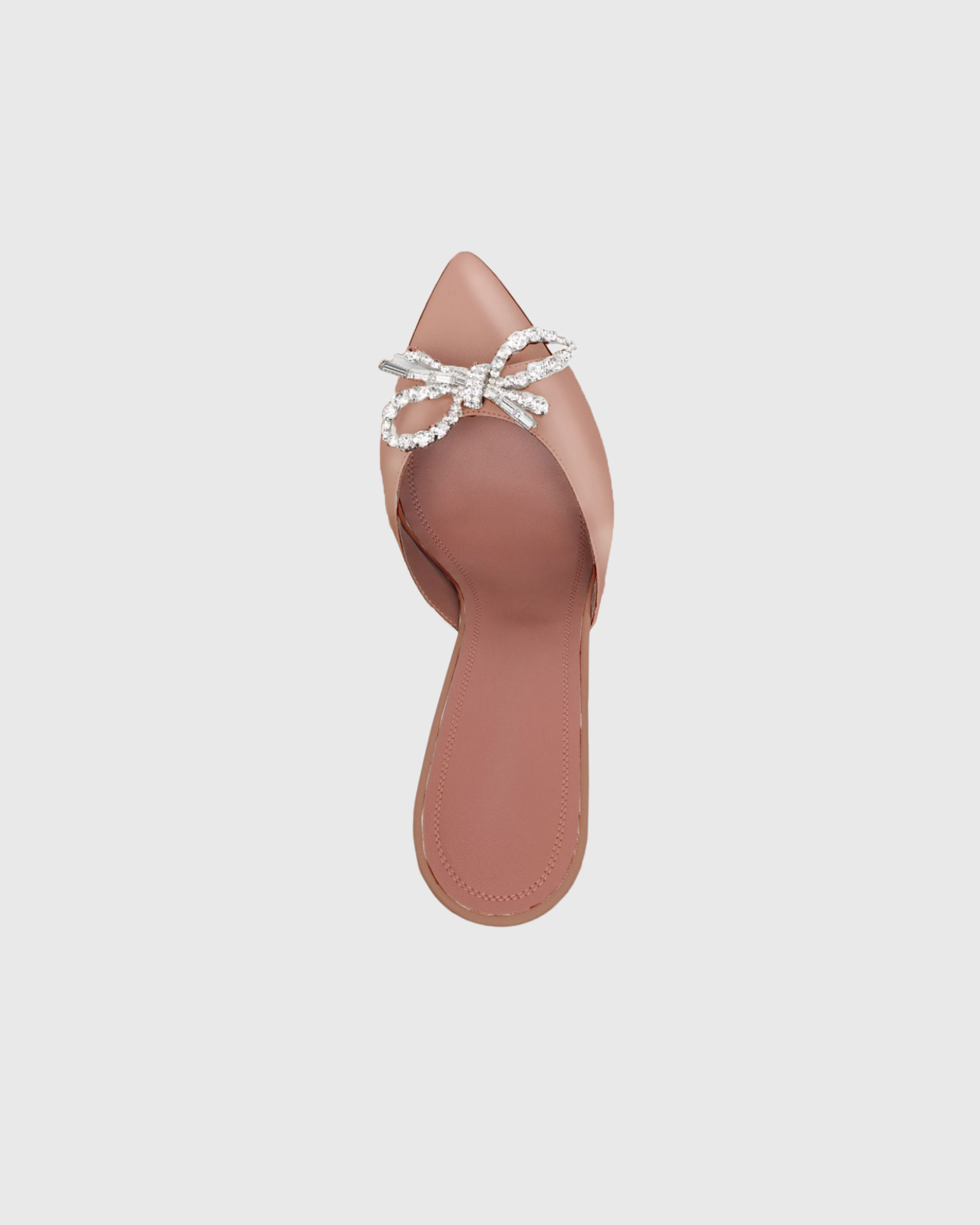 Fedora Crystal Bow Satin Flared Mules In Champagne