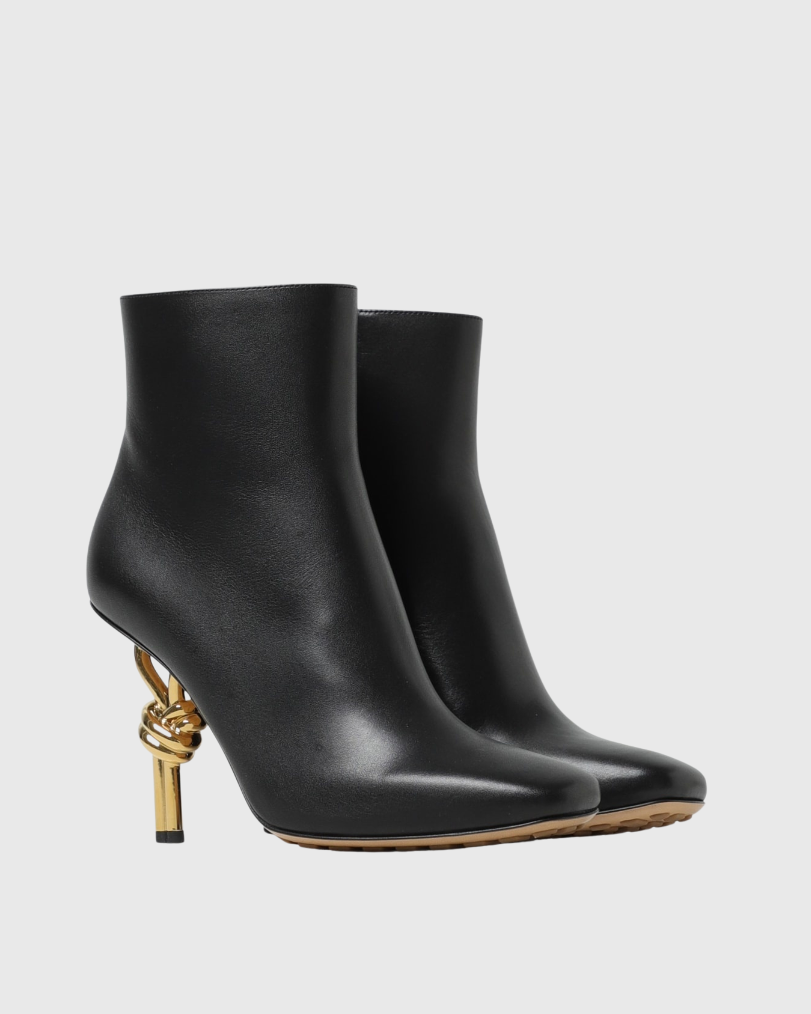 Fiamma Leather Metal Knot Ankle Boots In Black
