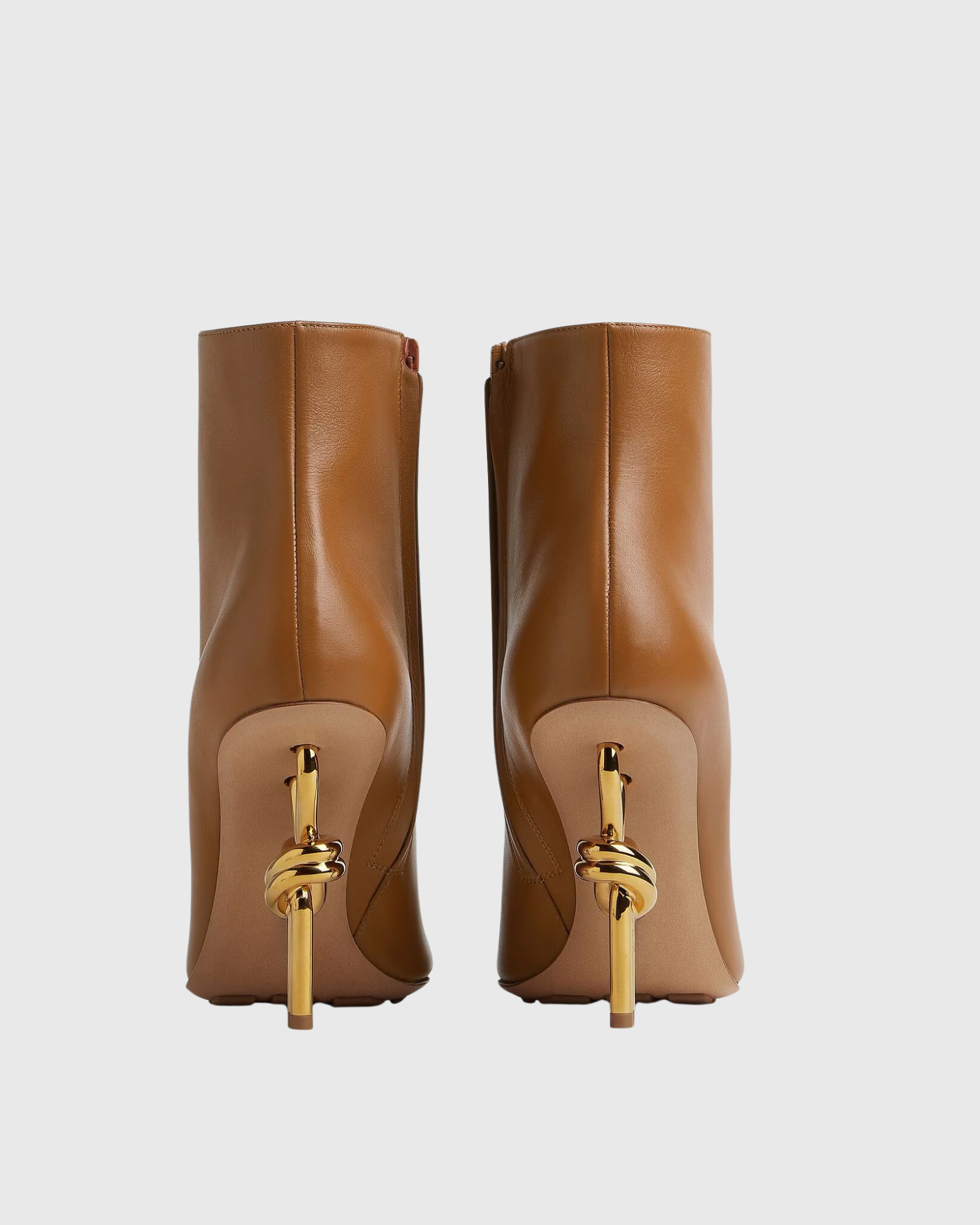 Fiamma Leather Metal Knot Ankle Boots In Brown