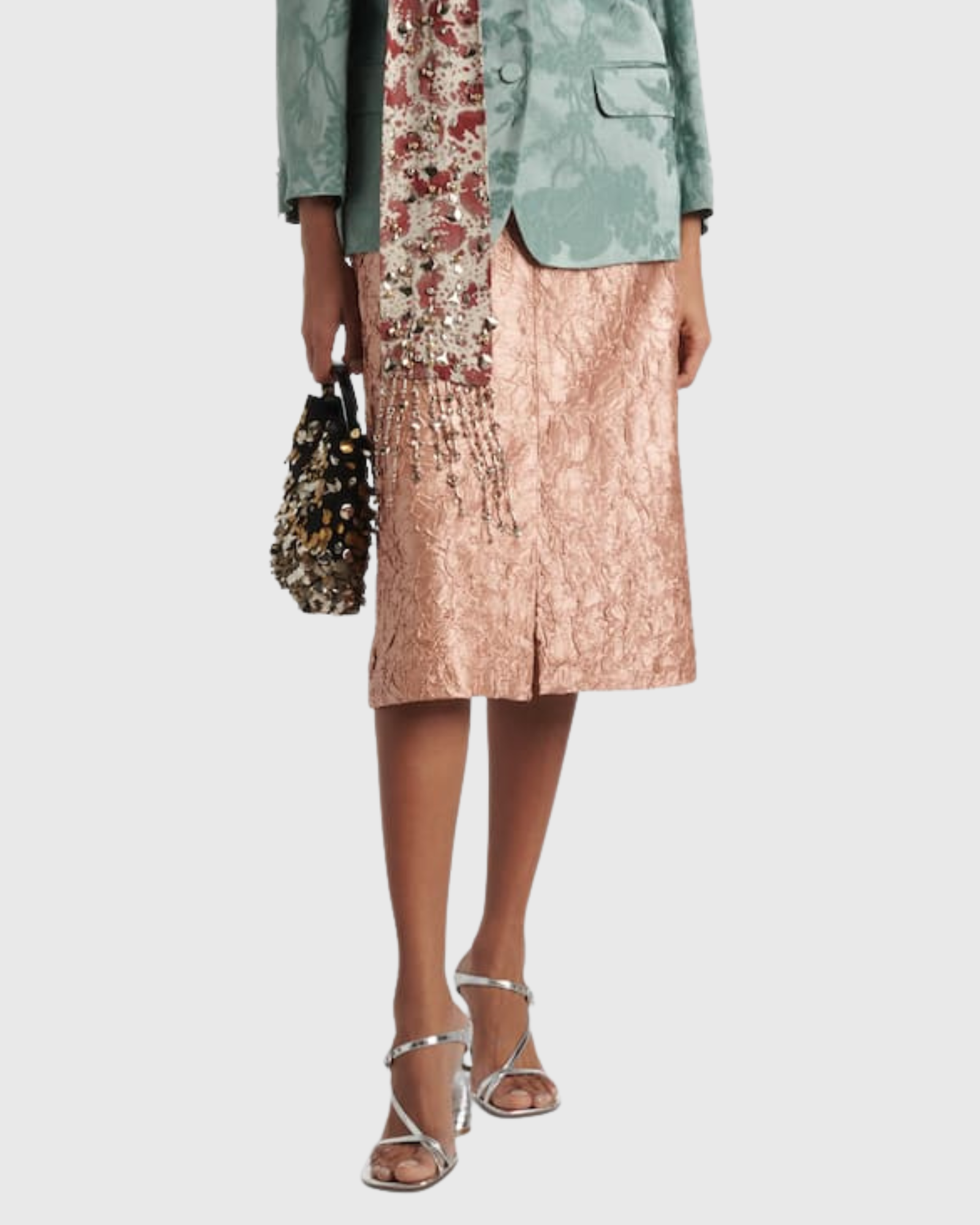 Fina Metallic Sculptural Heels In Silver