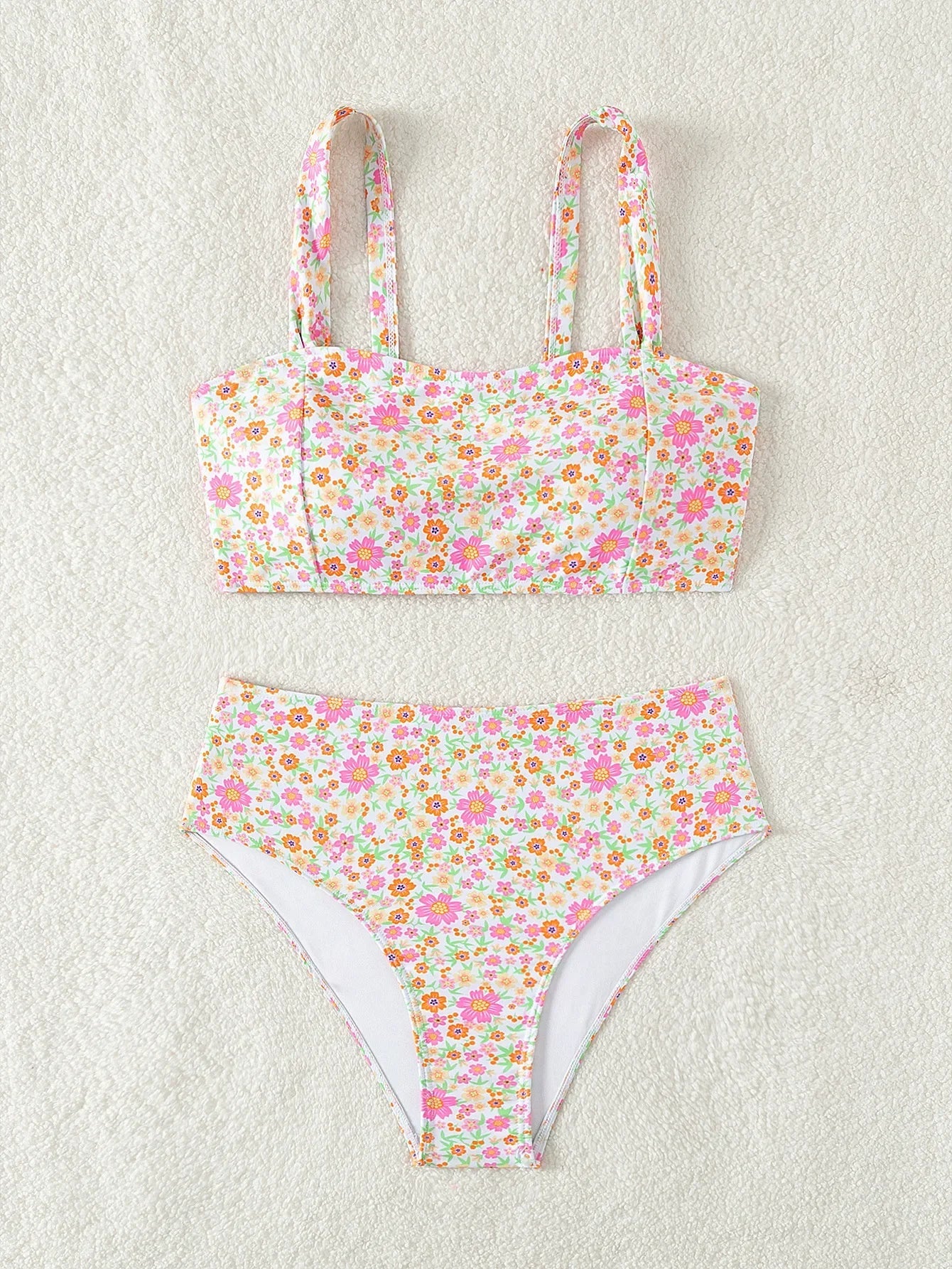 Floral Print 2 Piece Swimsuit
