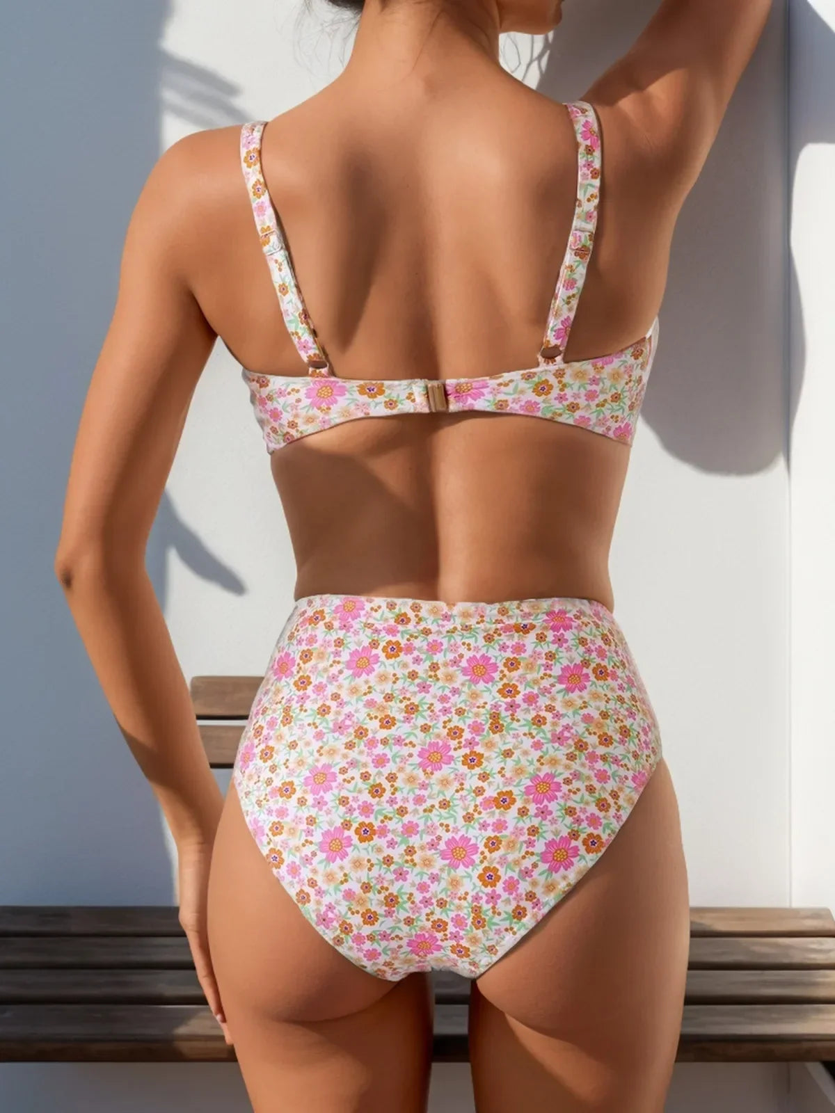 Floral Print 2 Piece Swimsuit