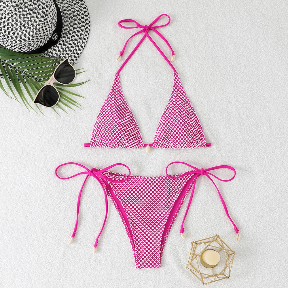 Grid Bikini Set