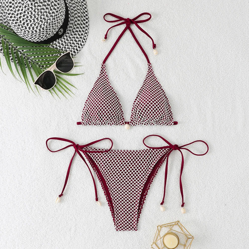 Grid Bikini Set