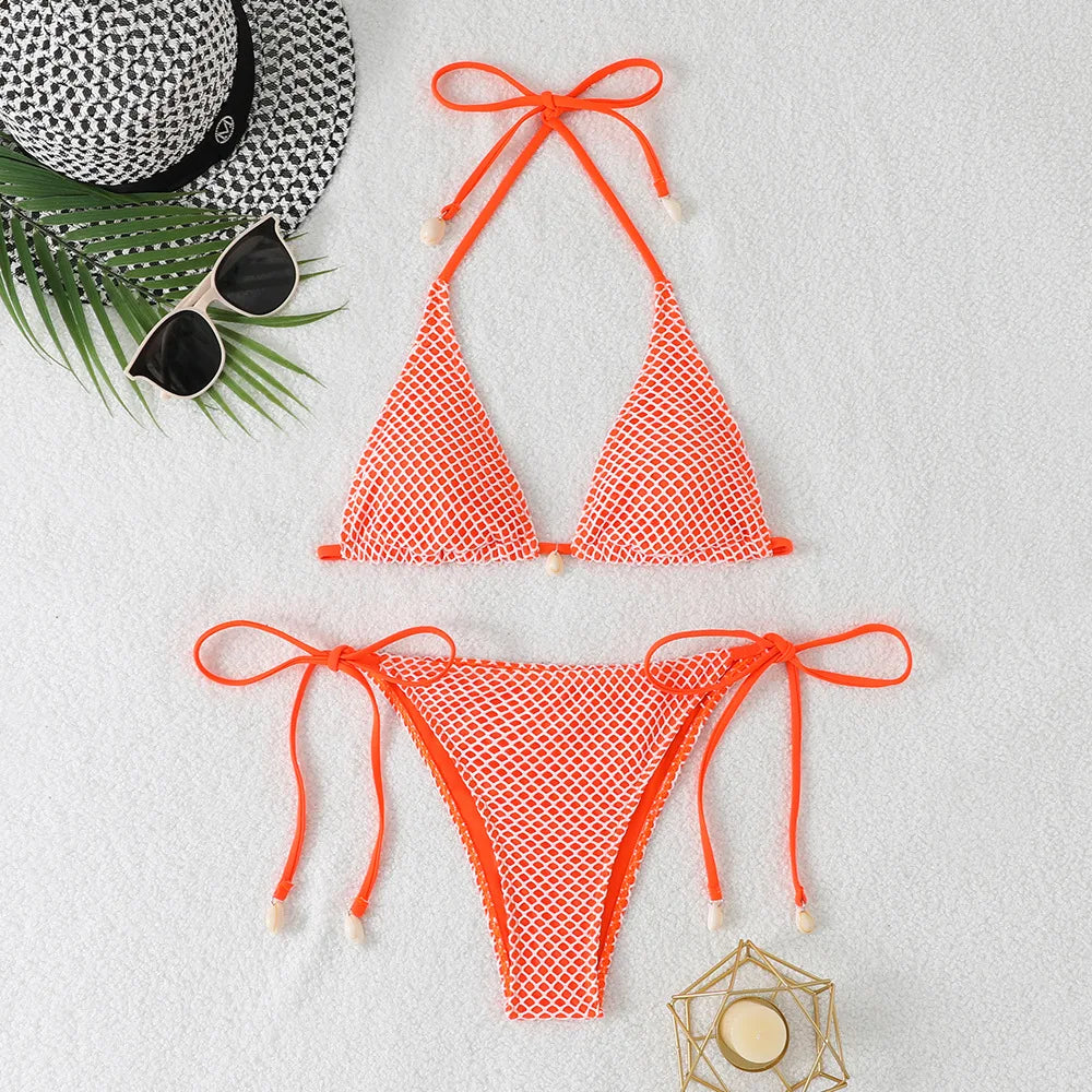 Grid Bikini Set