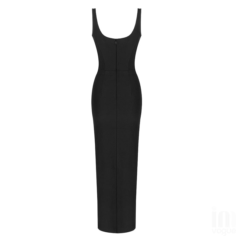 Cessia Black Maxi Bandage Dress