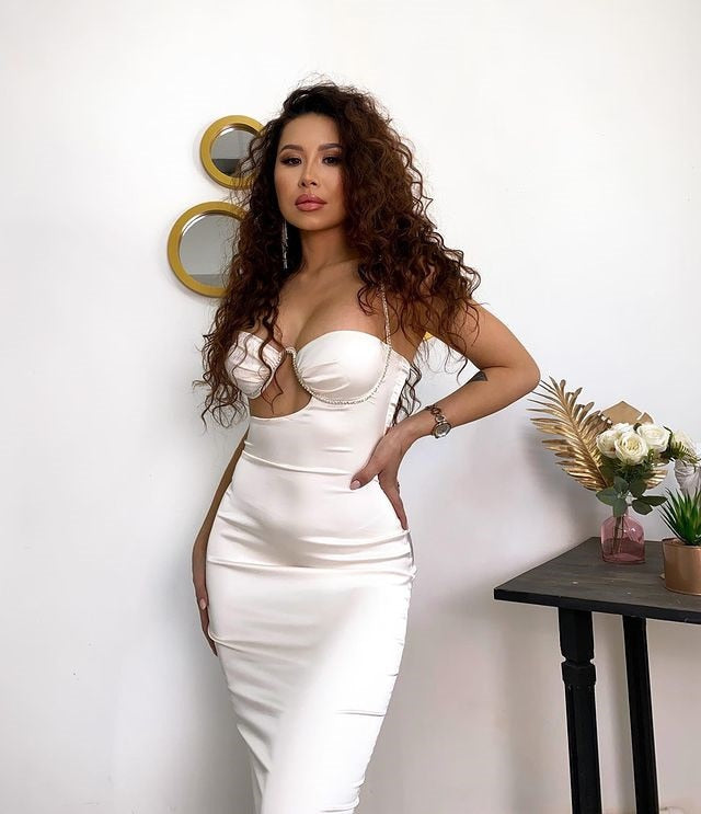 Diamond Chain Sling High Elastic V-neck Dress