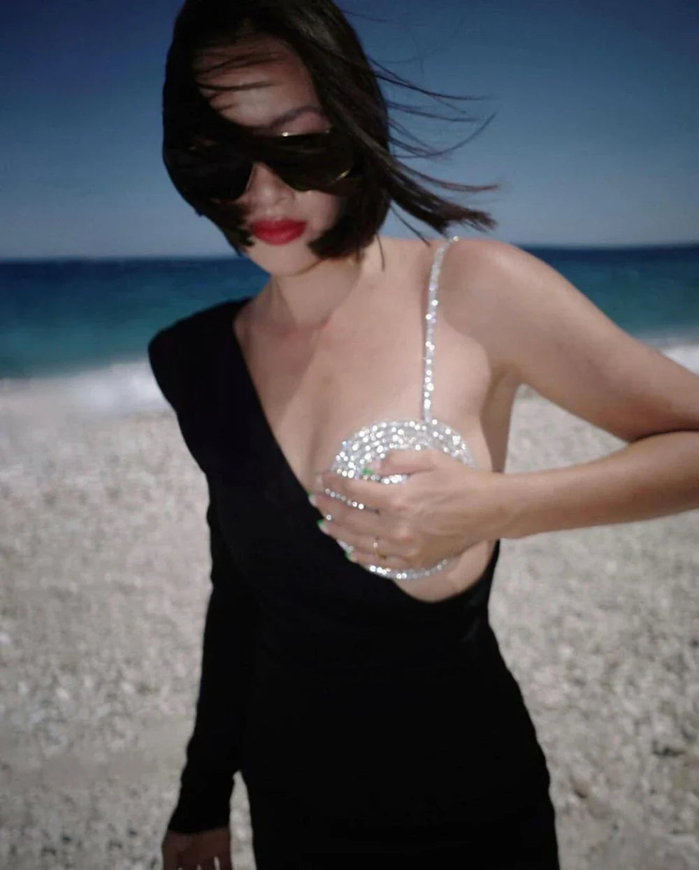 Elegant Designer Stone Mini Dress