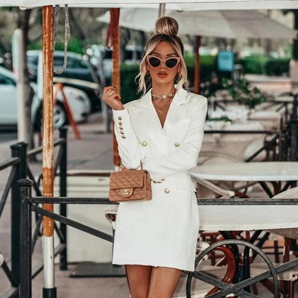Long Sleeve Deep V-neck Elegant Blazer