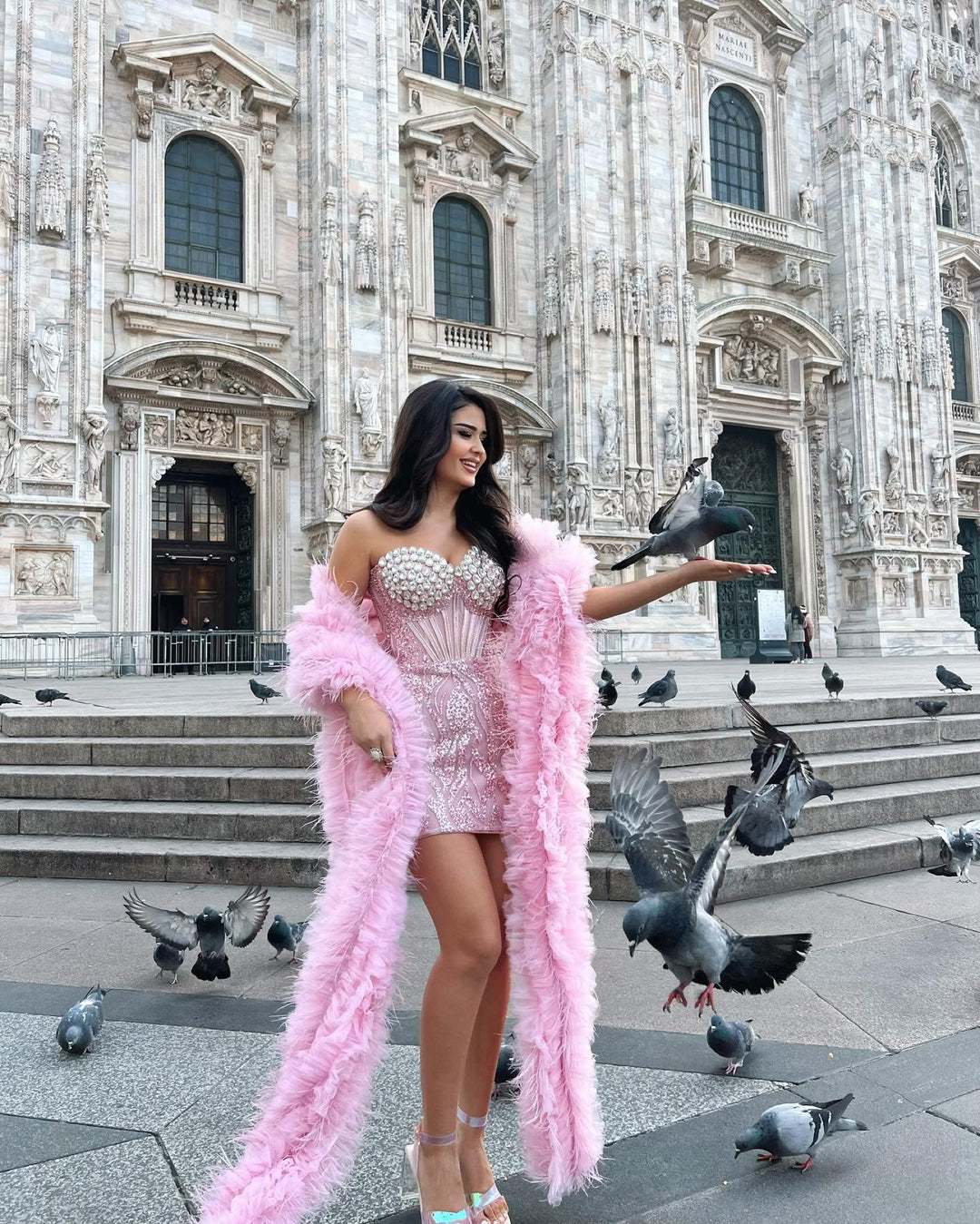 Allure Corset Rhinestone Sequined Embroidered Dress