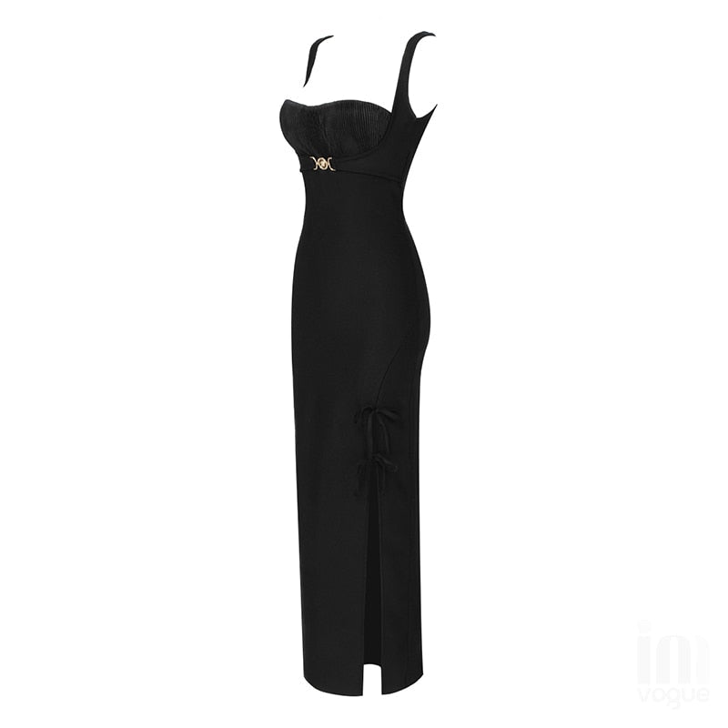 Cessia Black Maxi Bandage Dress