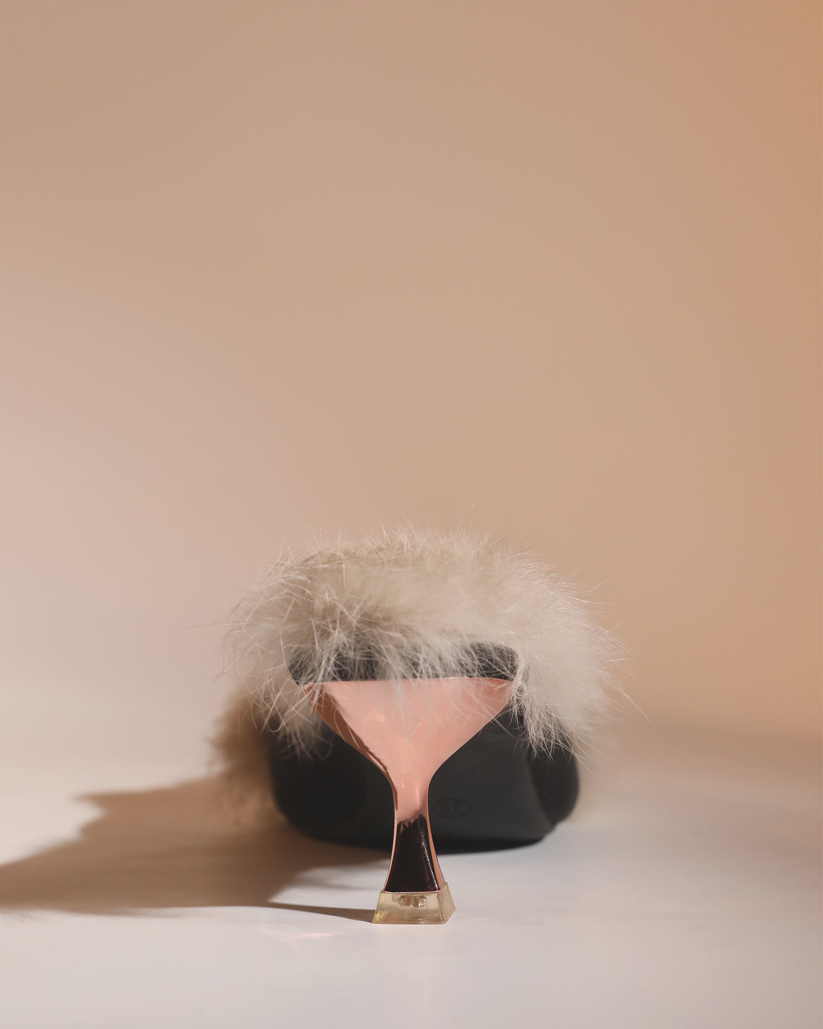 Helen Faux Fur Satin Mules In Black