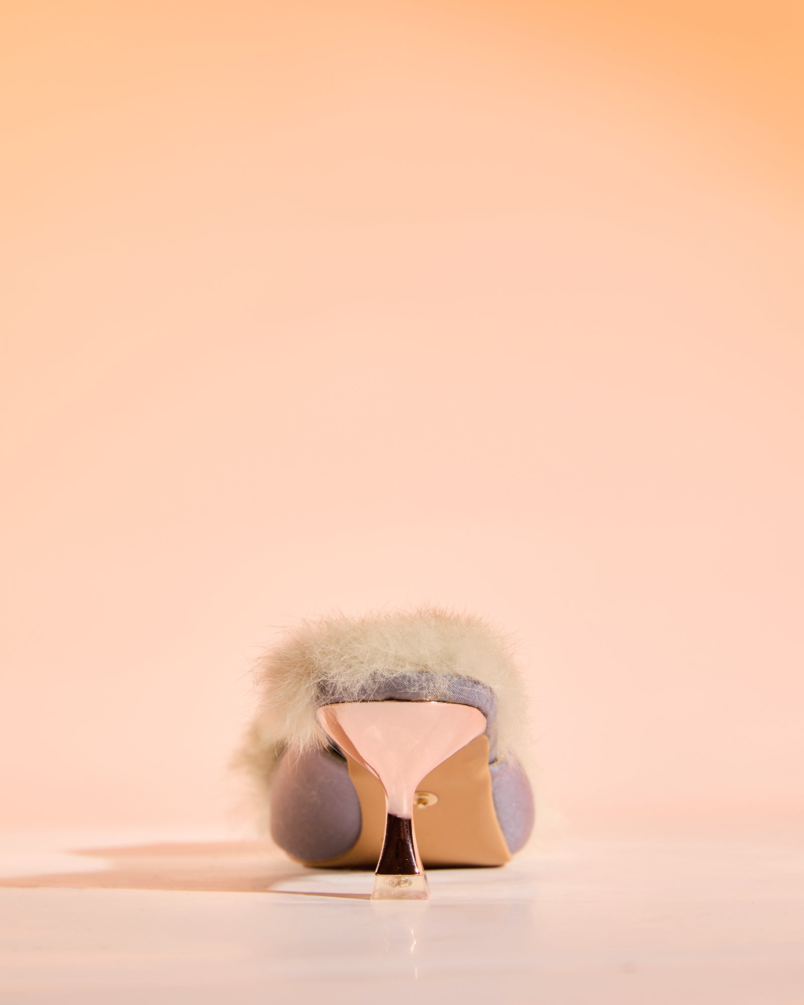 Helen Faux Fur Satin Mules In Blue