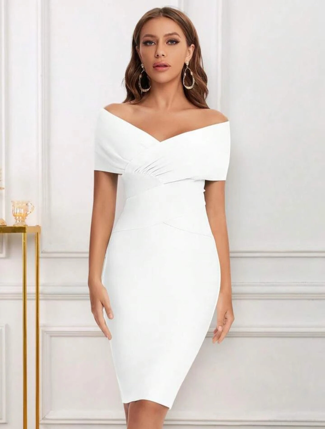 MEIGA OFF SHOULDER BANDAGE DRESS