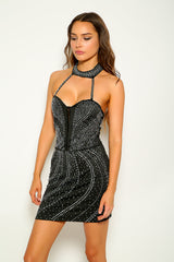 HALTER NECK BODYCON PARTY BACKLESS DRESS