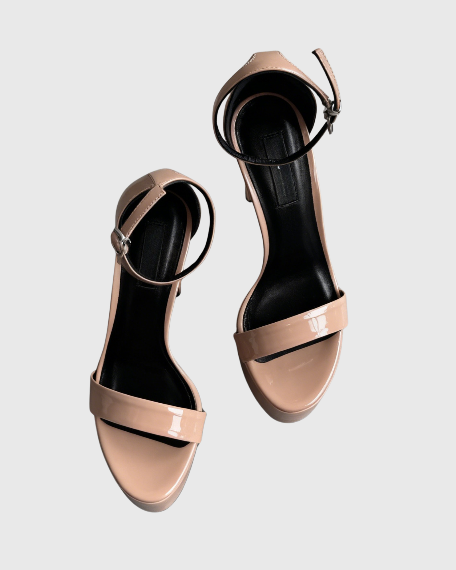 Imma Patent Leather Platform Sandals In Beige