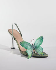 Io Butterfly Slingback Sandals In Green