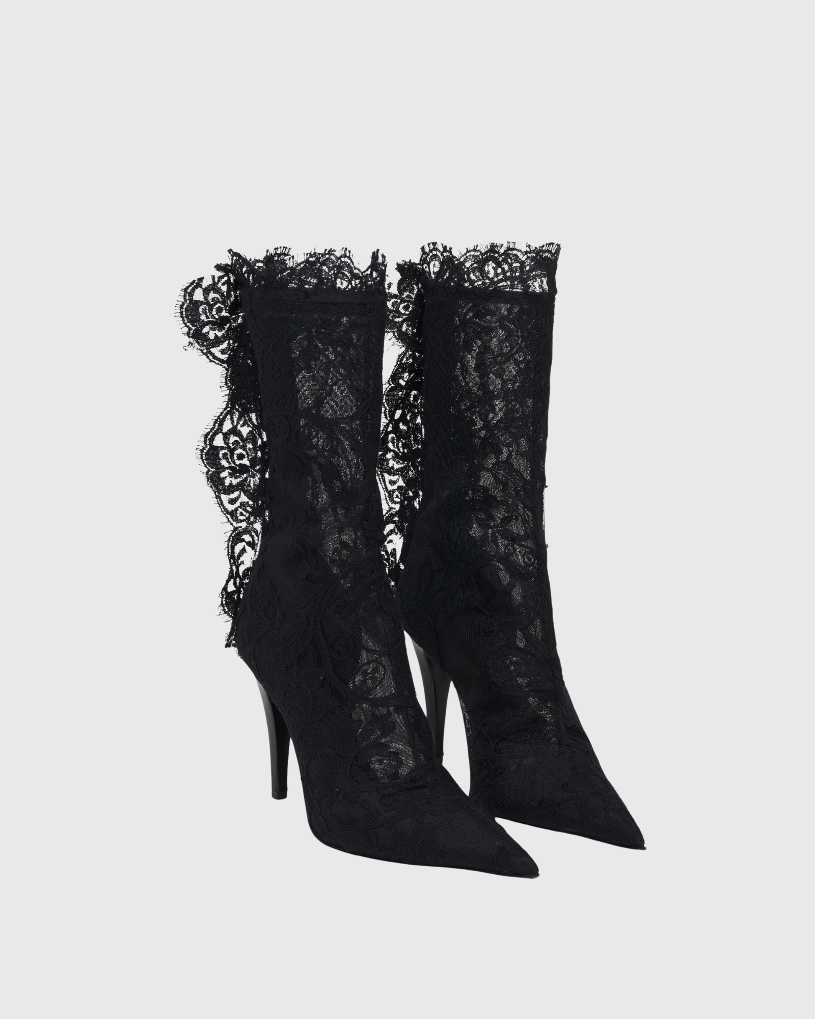 James Lace Ankle Boots In Black