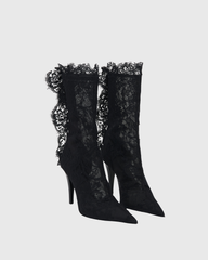 James Lace Ankle Boots In Black