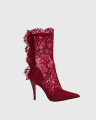 James Lace Ankle Boots In Bloody Red