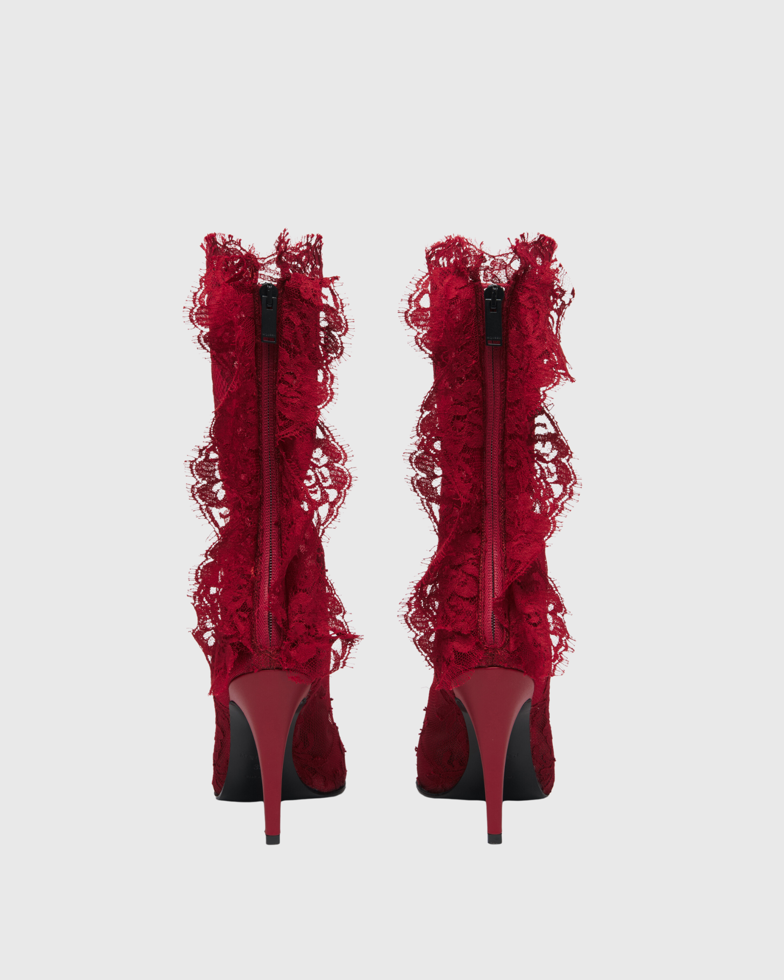 James Lace Ankle Boots In Bloody Red