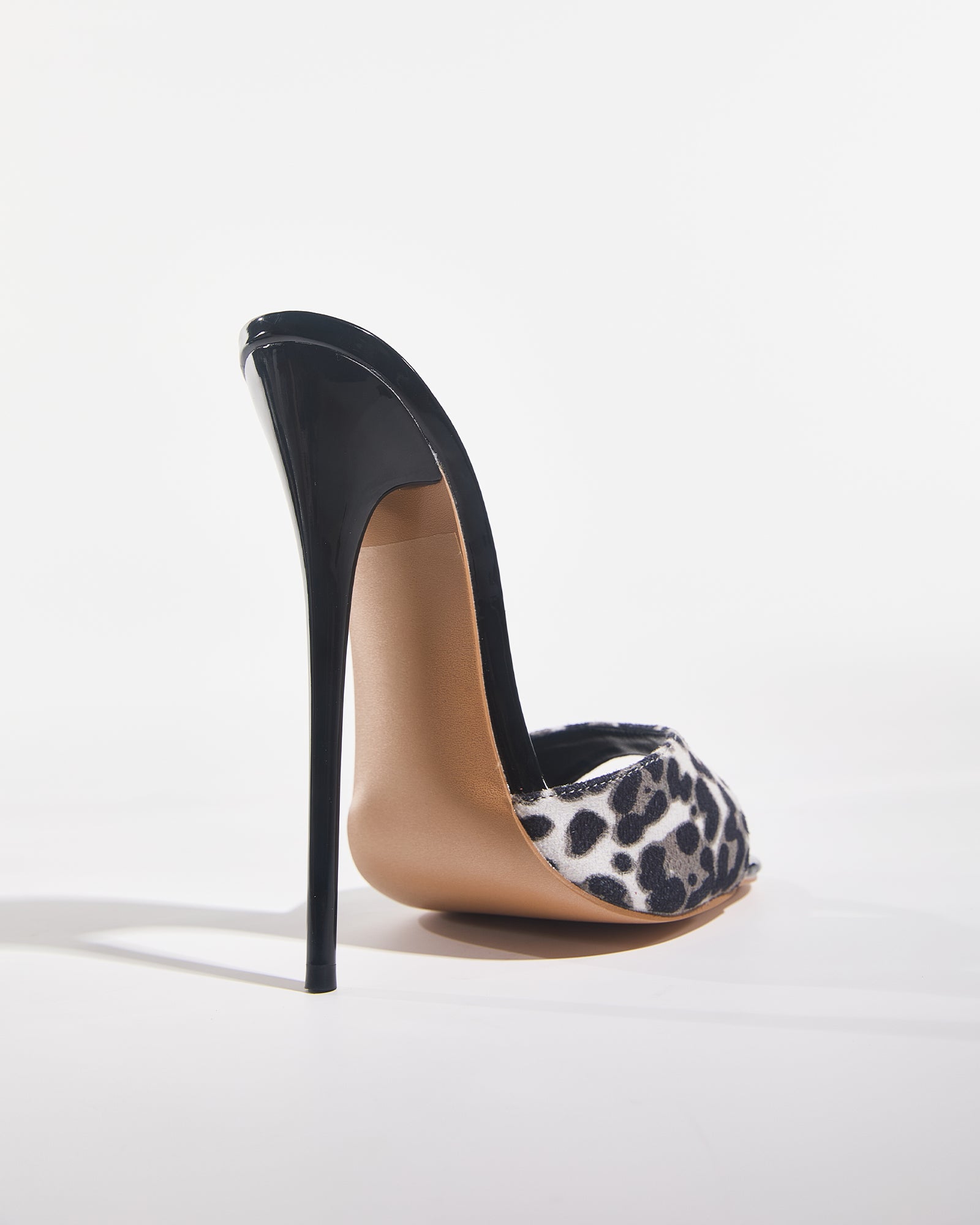 Jolie Leopard Print Open Toe Heels