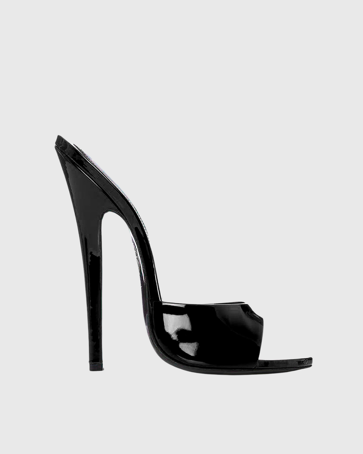 Jolie Patent Leather Mules In Black