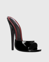 Jolie Patent Leather Mules In Black