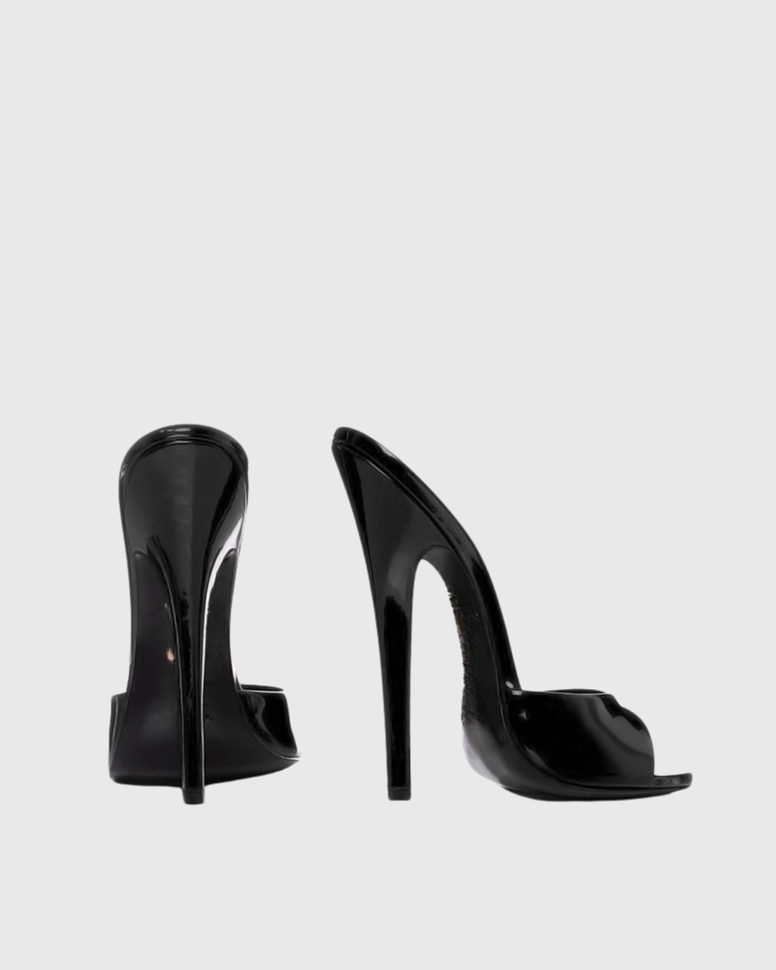 Jolie Patent Leather Mules In Black