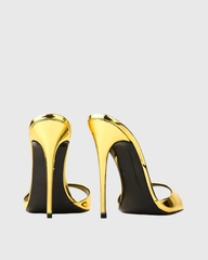 Jolie Patent Leather Slippers In Gold