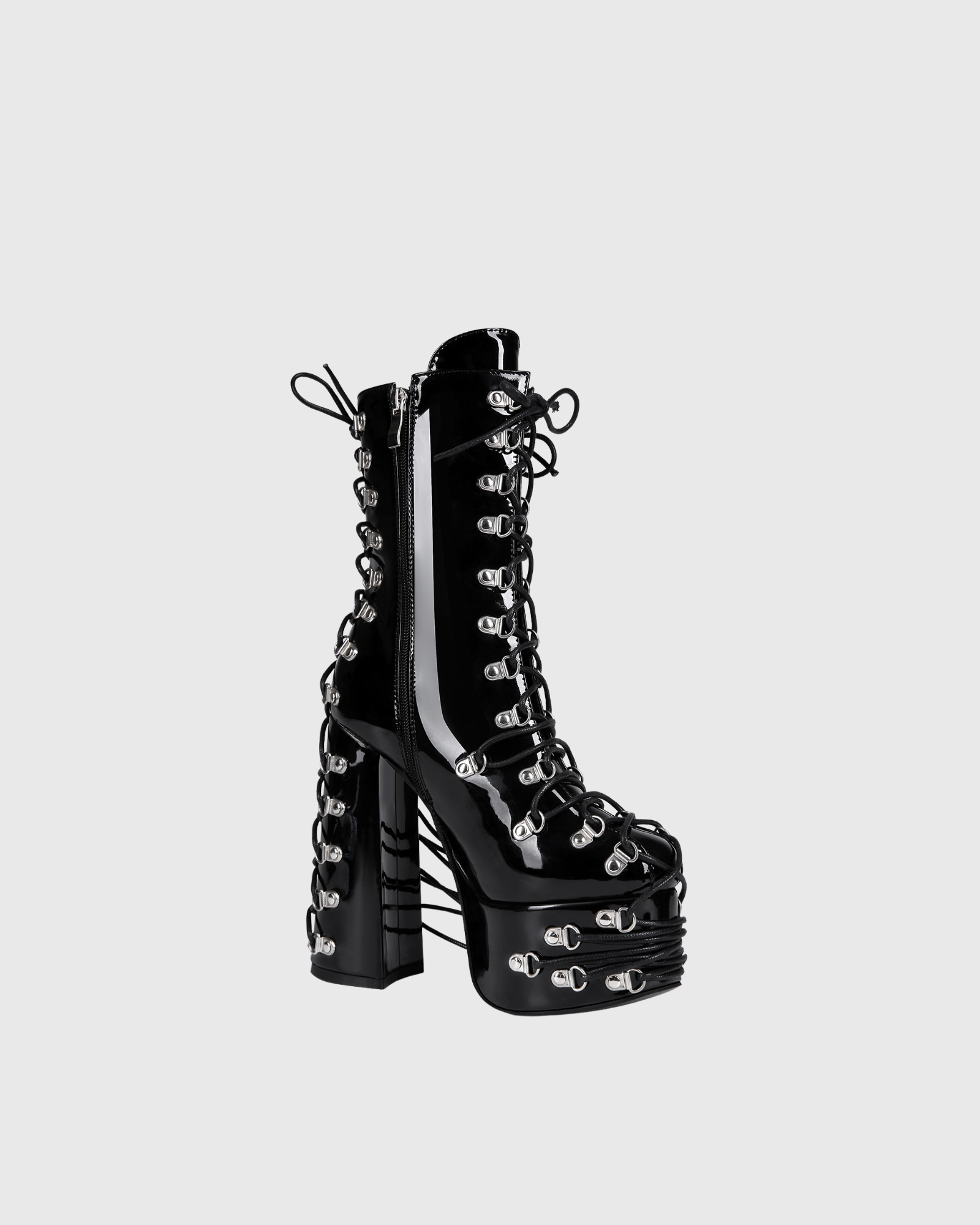 Kerrie Buckle Lace Up Platform Mid Calf Boots