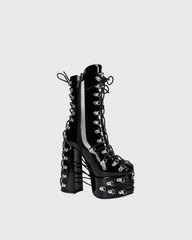 Kerrie Buckle Lace Up Platform Mid Calf Boots