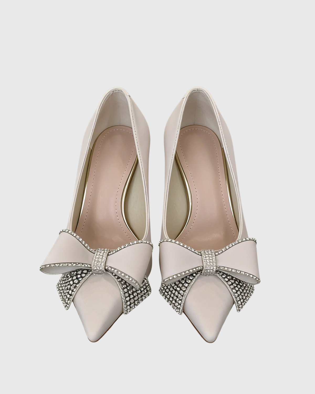 Kia Rhinestone Bow Pumps In White
