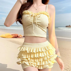 Korean Style Yellow Bikini Set