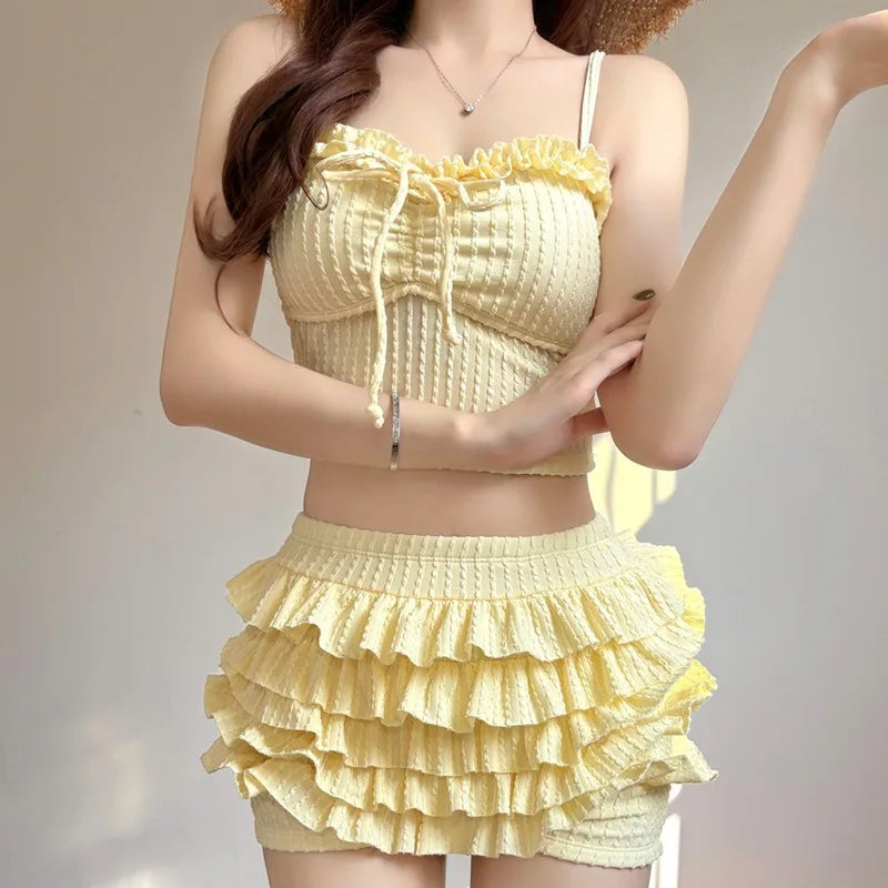 Korean Style Yellow Bikini Set