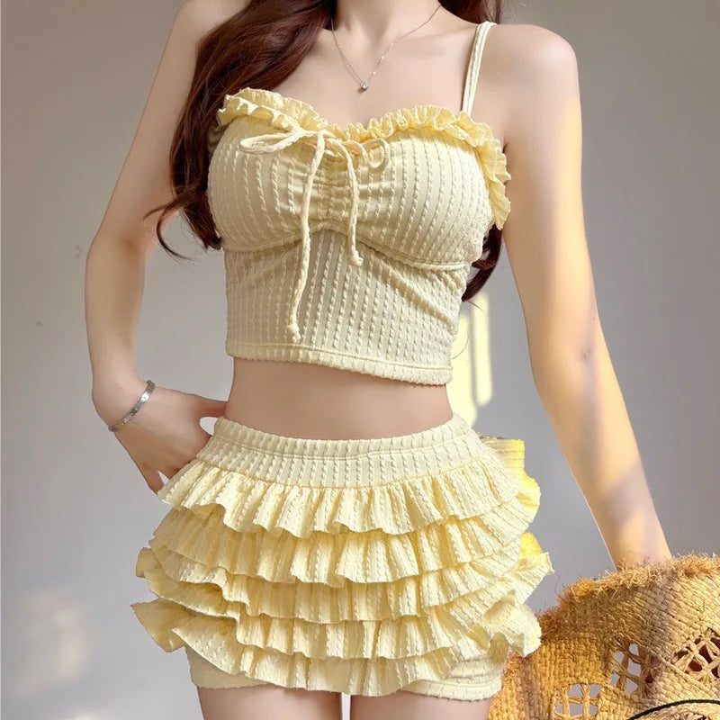 Korean Style Yellow Bikini Set